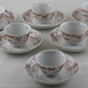 SOLD Objects 2012282AF, Six Tea bowls & saucers, J