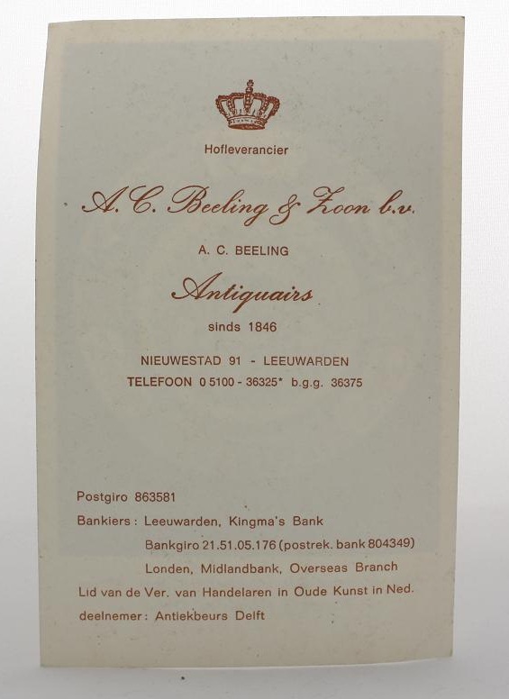 Business card A.C. Beeling