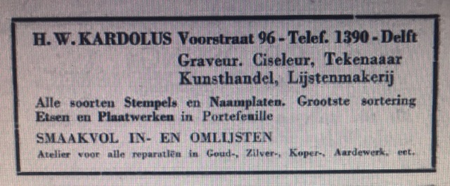 W.H. Kardolus Delft Uit Almanak van de Delftsche vrouwelijke studenten vereeninging voor het jaar 1948